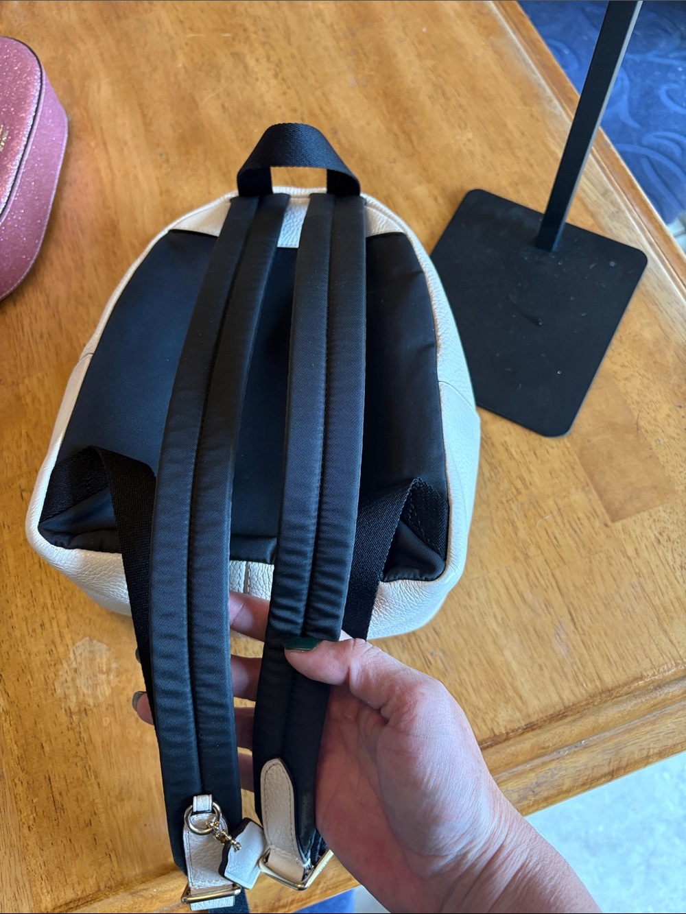 Coach 2018 Pebbled Leather cream Mini Backpack - Picture 7 of 8